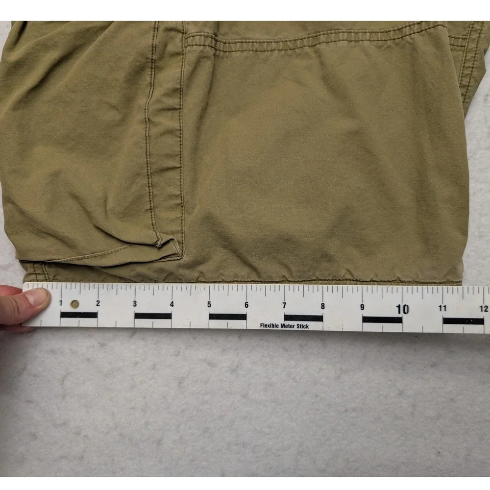 Y2K Abercrombie & Fitch Paratroops Cargo Shorts Mens M Khaki Tan Multi Pocket